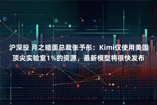 沪深投 月之暗面总裁张予彤：Kimi仅使用美国顶尖实验室1%的资源，最新模型将很快发布